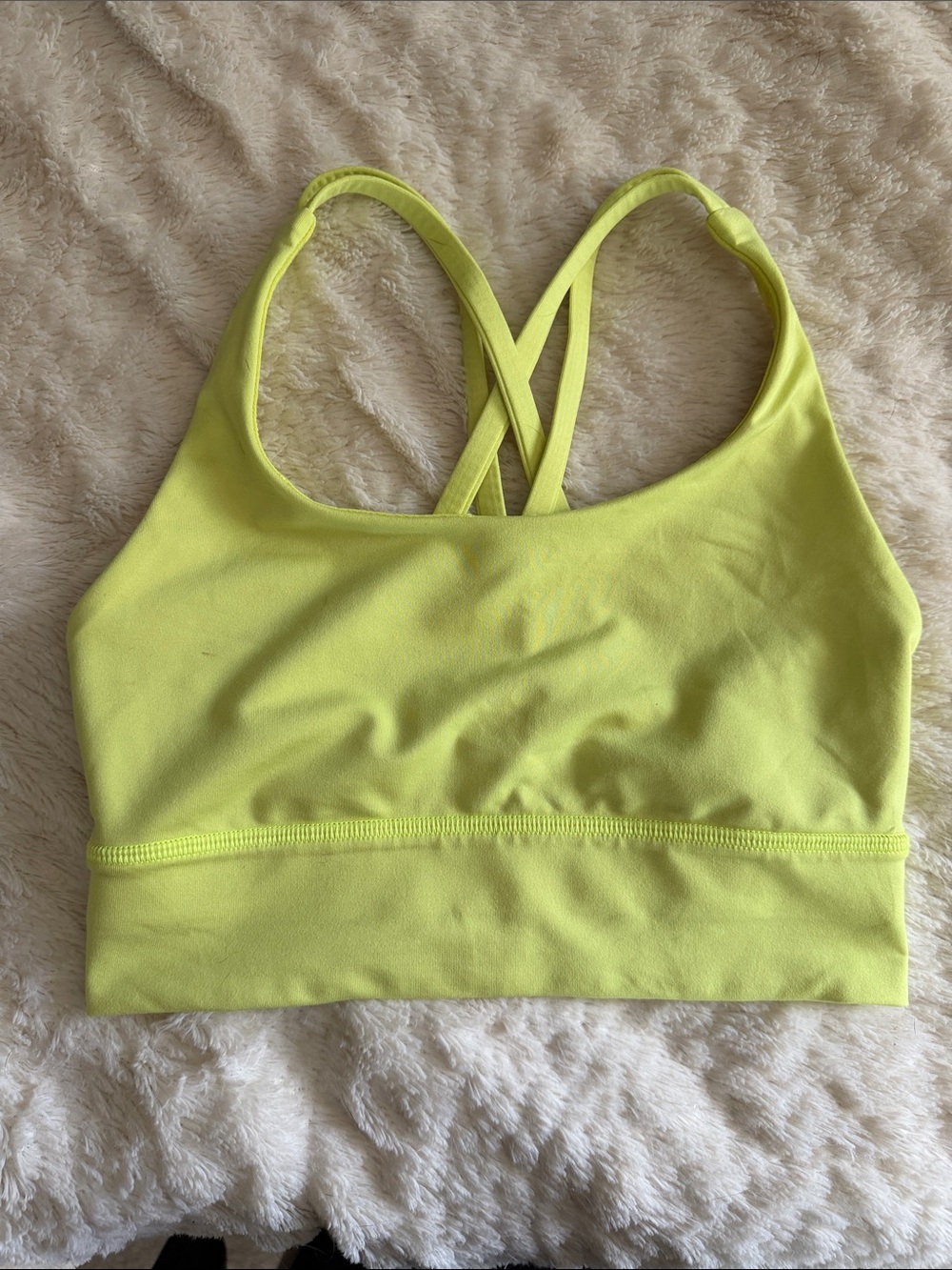 lululemon athletica Neon Yellow Crisscross Light Support Sports Bra